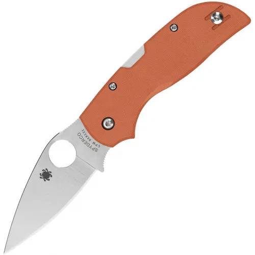 Spyderco Chaparral Folding Knife 2.8" CPM-REX 121 Satin Plain Blade Burnt Orange G10 Handle