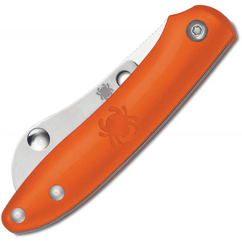 Spyderco Roadie UK EDC Slipjoint Folder - 2.1" Plain Sheepsfoot Blade Orange Handle Cyclaire Knives and Tools
