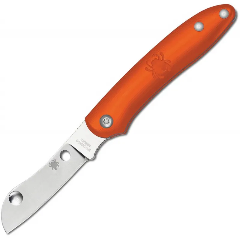 Spyderco Roadie UK EDC Slipjoint Folder - 2.1" Plain Sheepsfoot Blade Orange Handle Cyclaire Knives and Tools