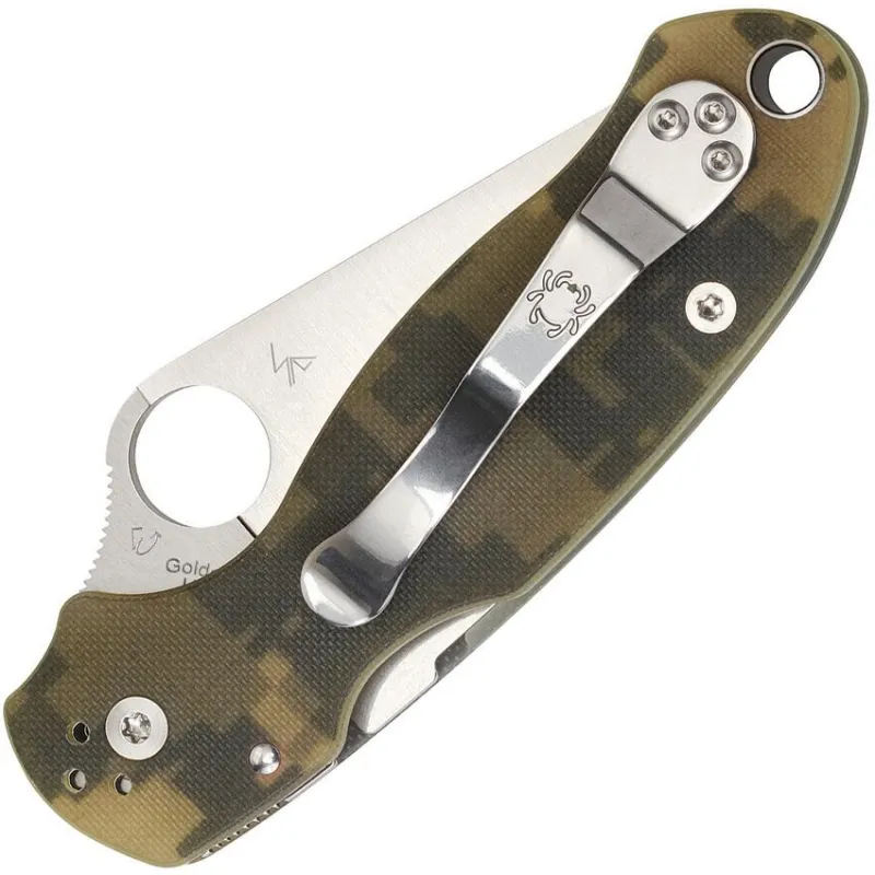 Spyderco Paramilitary 3 Folding Knife - 3" CPM-S45VN Blade Camo FRN Handle Cyclaire Knives and Tools