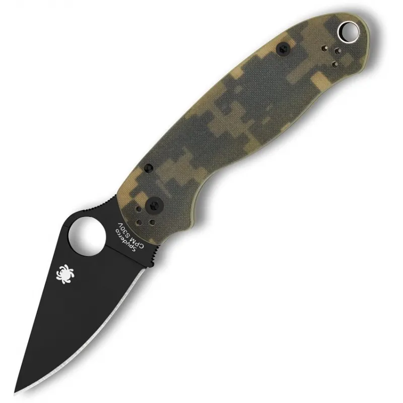 Spyderco Paramilitary 3 Folding Knife - 3" CPM-S45VN Black Blade Camo FRN Handle Cyclaire Knives and Tools