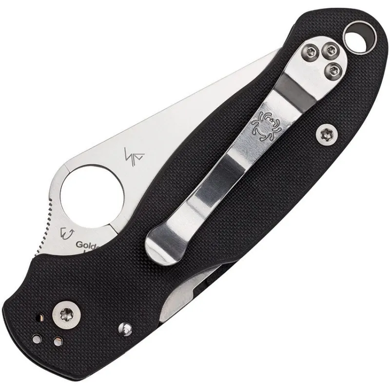 Spyderco Paramilitary 3 Folding Knife - 3" CPM-S45VN Part Serrated Blade Black G10 Handle Cyclaire Knives and Tools