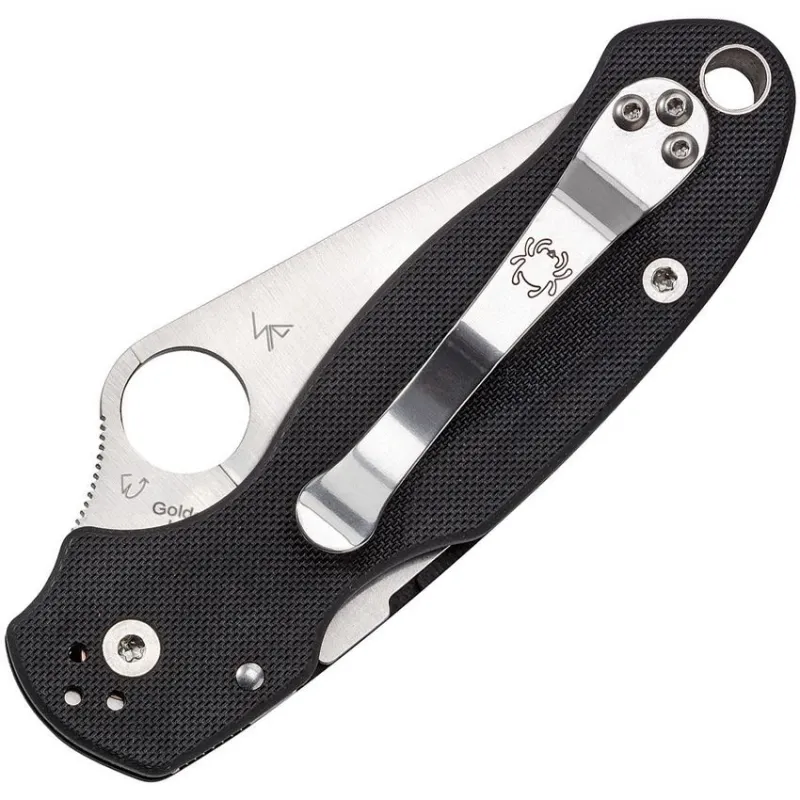 Spyderco Paramilitary 3 Folding Knife - 3" CPM-S45VN Spyderedge Serrated Blade Black G10 Handle Cyclaire Knives and Tools