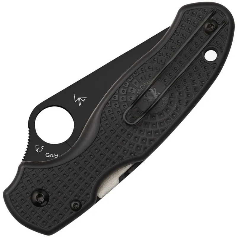 Spyderco Para 3 LW Folding Knife - 2.92" CTS-BD1N Black Spyderedge Serrated Blade Black FRN Handle Cyclaire Knives and Tools