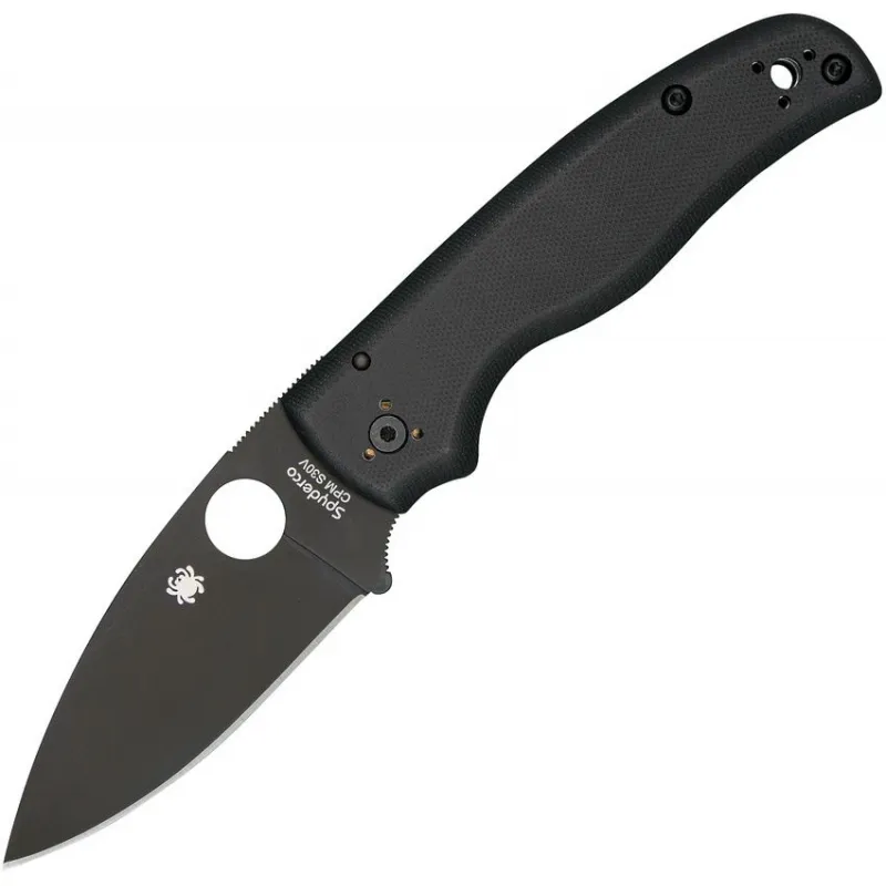 Spyderco Shaman Folding Knife - 3.58" CPM-S30V Black Plain Blade Matte Black G10 Handle Cyclaire Knives and Tools