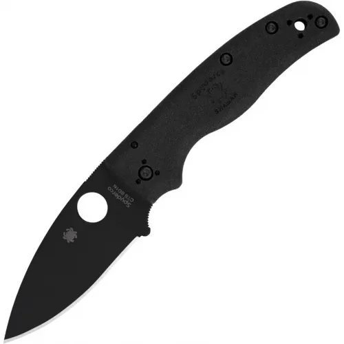 Spyderco Shaman Lightweight Folding Knife - 3.63" Black CTS-BD1N Blade Black FRN Handle