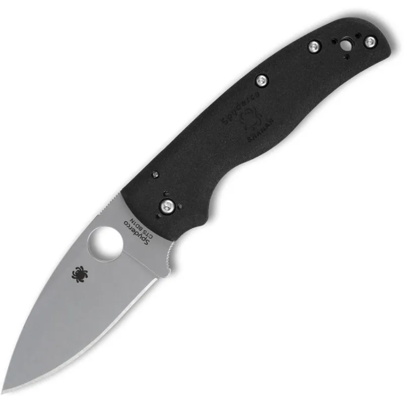 Spyderco Shaman Lightweight Folding Knife - 3.58" CTS-BD1N Blade Black FRN Handle Cyclaire Knives and Tools