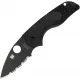 Spyderco Lil' Native Folding Knife - 2.38" Serrated CTS-BD1 Black DLC Coated Blade Black Textured FRN Handle Cyclaire Knives and Tools