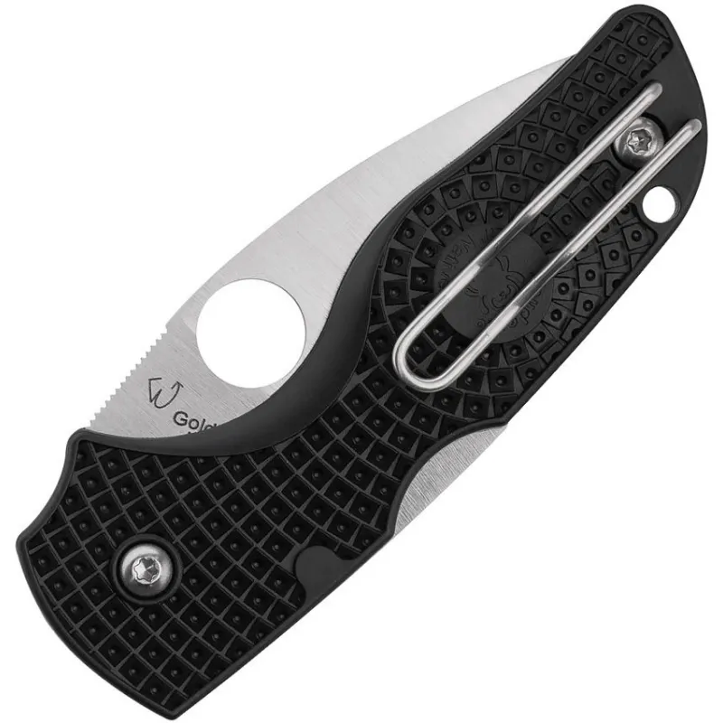 Spyderco Lil' Native Folding Knife - 2.38" Serrated CTS-BD1 Blade Black Textured FRN Handle Cyclaire Knives and Tools