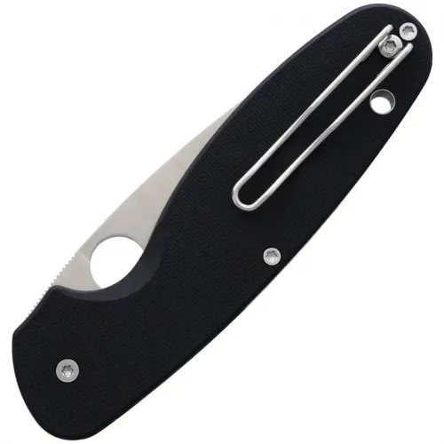 Spyderco Emphasis Folding Knife - 3.63" Part Serrated 8Cr13Mov Stainless Steel Blade Black G10 Handle