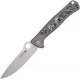 Spyderco Slym LionSteel Pocket Knife - 3.42" M390 Blade Gray PVD Titanium Handle Polar Dark Matter FatCarbon Inlay Cyclaire Knives and Tools