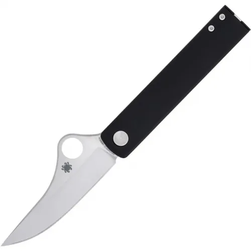 Spyderco Essenza Folding Knife - 3.19" N690Co Straight Back Blade Black Aluminum Handle