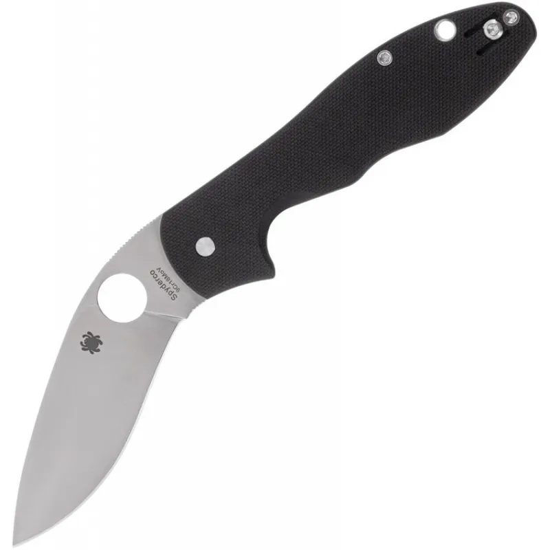 Spyderco Retract Linerlock Folding Knife - 3.4" Stainless Steel Blade Black G10 Handle Cyclaire Knives and Tools