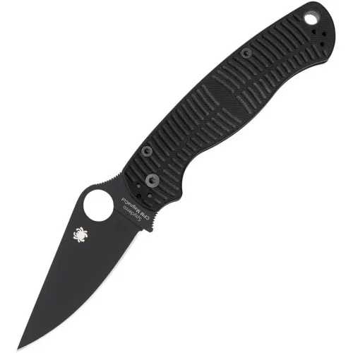 Spyderco Paramilitary 2 Salt Folding Knife - 3.45" Black CPM-MagnaCut Blade Black G10 Handle