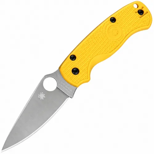 Spyderco Paramilitary 2 Lightweight Salt Folding Knife - 3.47" MagnaCut Satin Plain Blade Yellow FRN Handle