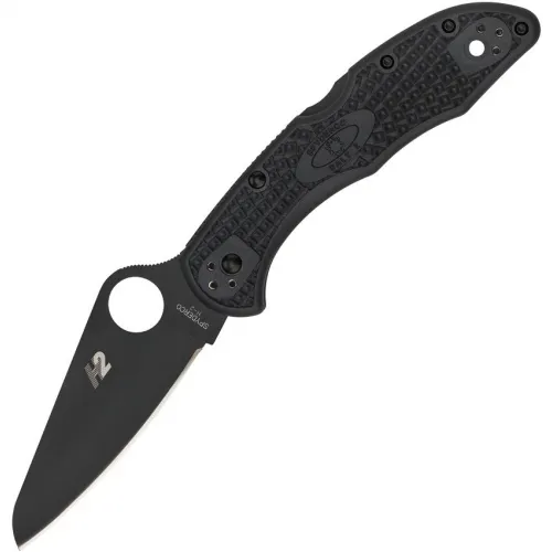 Spyderco Salt 2 Folding Knife - 3" H1/H2 Ultra Corrosion Resistant Steel Black Plain Blade Black FRN Handle