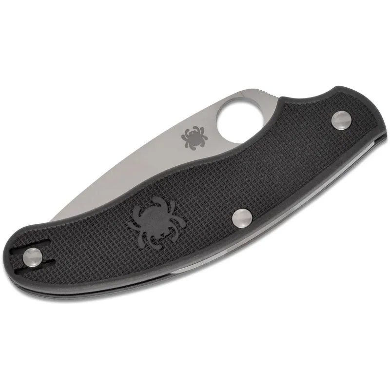 Spyderco UK Penknife - 3" CTS-BD1N Stainless Steel Leaf Blade Black FRN Handle Cyclaire Knives and Tools