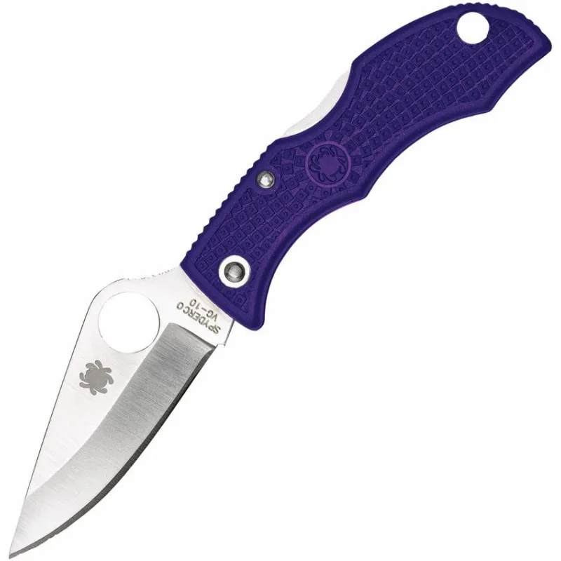 Spyderco Ladybug 3 Key Ring Knife - 1.938" VG10 Plain Blade Purple FRN Handle Cyclaire Knives and Tools
