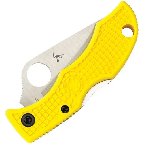 Spyderco Ladybug 3 Salt Key Ring Knife - 1.938" H2 Plain Blade Yellow FRN Handle
