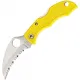 Spyderco Ladybug 3 Salt Key Ring Knife - 1.938" H1 Hawkbill Serrated Blade Yellow FRN Handle Cyclaire Knives and Tools