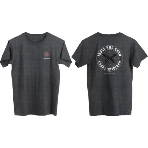Official Spyderco "Those Who Know" Unisex T-Shirt Heather Dark Grey XX-Large