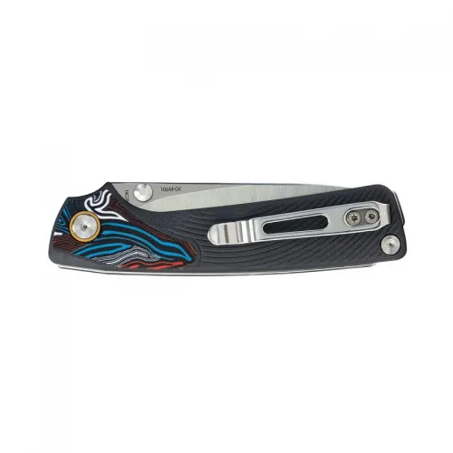 SRM Knives Dome UK EDC Pocket Knife - 2.99" 14C28N Stainless Steel DP Blade Dark Grey G10 Handle
