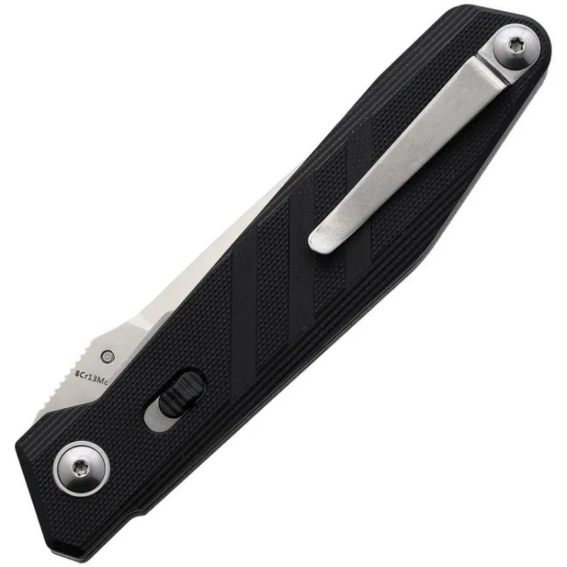 SRM Knives 1158 Linerlock Folding Knife - 3.75" 8Cr13MoV Stainless Steel Blade Black G10 Handle Cyclaire Knives and Tools