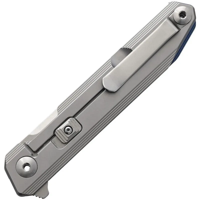 SRM Knives 1162 Folding Knife - 3.63" 14C28N Stainless Steel Tanto Blade Stainless Steel Handle Cyclaire Knives and Tools