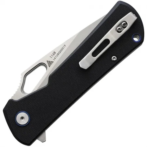 SRM Knives 1168 Linerlock Folding Knife - 3.39" D2 Tool Steel Blade Black G10 Handle with Steel Liners