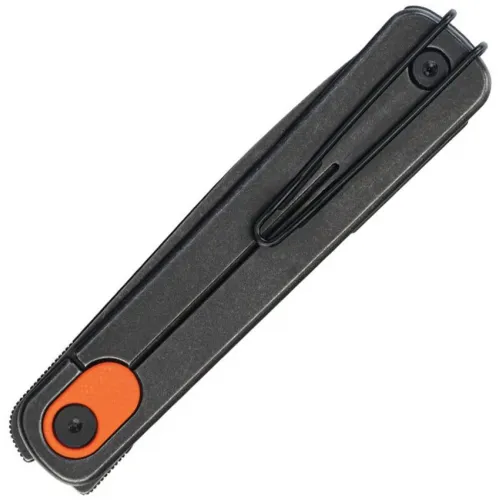 SRM Knives Palfrey Folding Knife - 3.25" Black 14C28N Stainless Steel Blade Orange G10 Handle