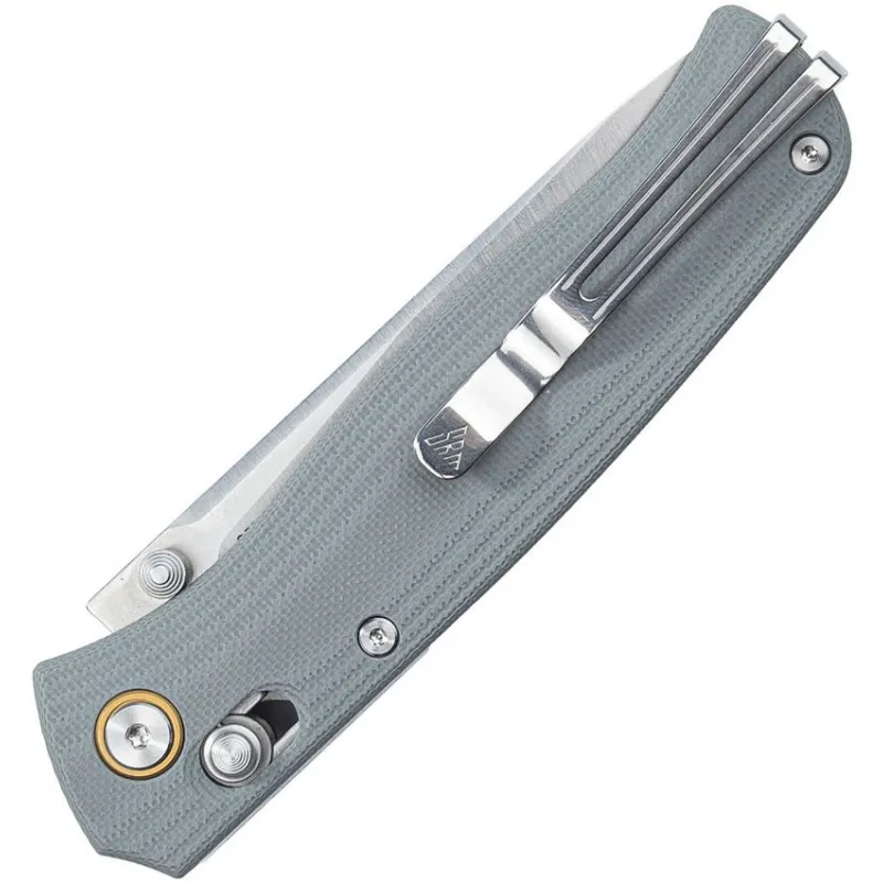 SRM Knives 255L-GK2 Ambi-Lock Folding Knife - 3.2" 10Cr15CoMoV Blade Grey G10 Handle Cyclaire Knives and Tools