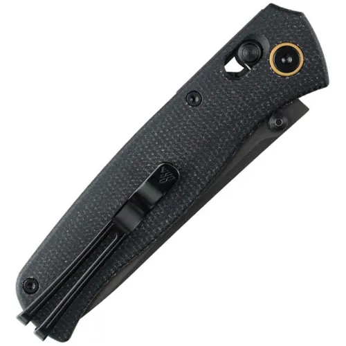 SRM Knives 255LMB3 Medal Ambi-Lock Folding Knife - 3.25" Laminated 140Cr Steel Blade Black Canvas Micarta Handle 