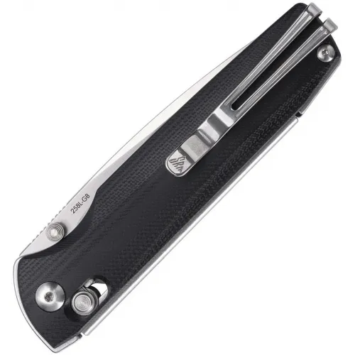 SRM Knives 258L-GB Ambi-Lock Folding Knife - 3.54" D2 Tool Steel Blade Black G10 Handle