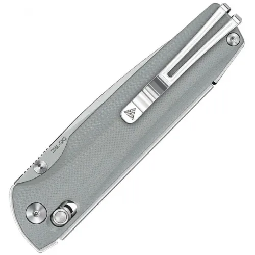 SRM Knives 258LGK2 Terrier Ambi-Lock Folding Knife - 3.63" Laminated 140Cr Steel Blade Grey G10 Handle 