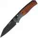 SRM Knives 259L-AG Medal Folding Knife - 3.2" 14C28N Black Blade Green Aluminum Handle with Rosewood inlay  Cyclaire Knives and Tools