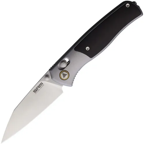 SRM Knives 259L-AK Medal Folding Knife - 3.2" 14C28N Satin DP Blade Gray G10 Handles