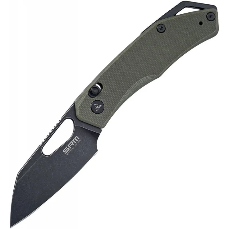 SRM Knives 261MGP Cub Folding Knife - 2.83" Black PVD Coated 154CM Stainless Steel Blade OD Green G10 Handle Cyclaire Knives and Tools