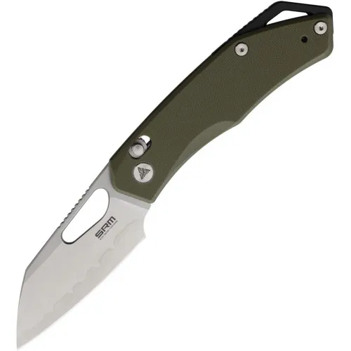 SRM Knives 261MGP2 Cub Folding Knife - 2.83" Laminated 140Cr Steel OD Green G10 Handle