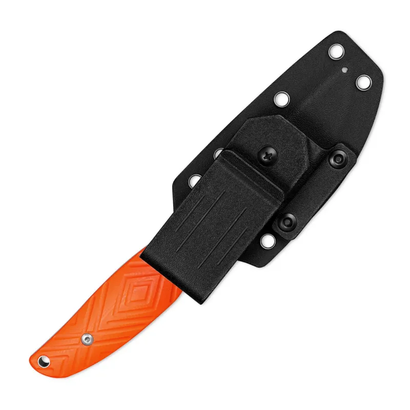 SRM Knives Fossa Fixed Blade Knife - 3.44" 14C28N Blade Orange G10 Handle Cyclaire Knives and Tools