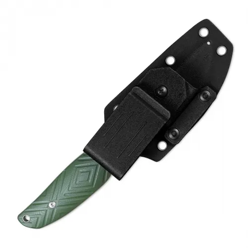 SRM Knives Fossa Fixed Blade Knife - 3.44" 14C28N Blade Green G10 Handle