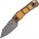Tenable Knives Loki Fixed Blade Knife - 3" Damascus Wharncliffe Blade Amber Ultem PEI Handle Cyclaire Knives and Tools