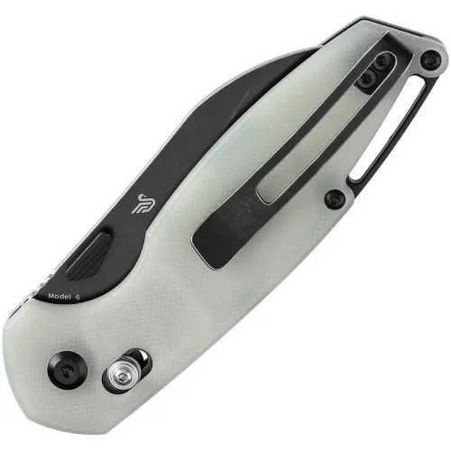 Tenable Knives Model 6 Folding Knife - 3.1" 14C28N Black Sheepsfoot Blade Jade G10 Handle