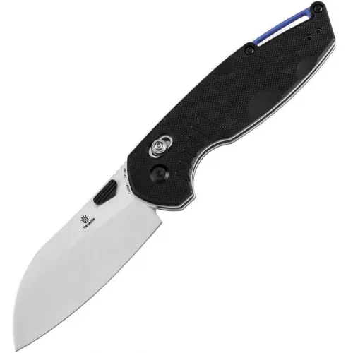 Tenable Knives Model 6 Folding Knife - 3.1" 14C28N Sheepsfoot Blade Black G10 Handle
