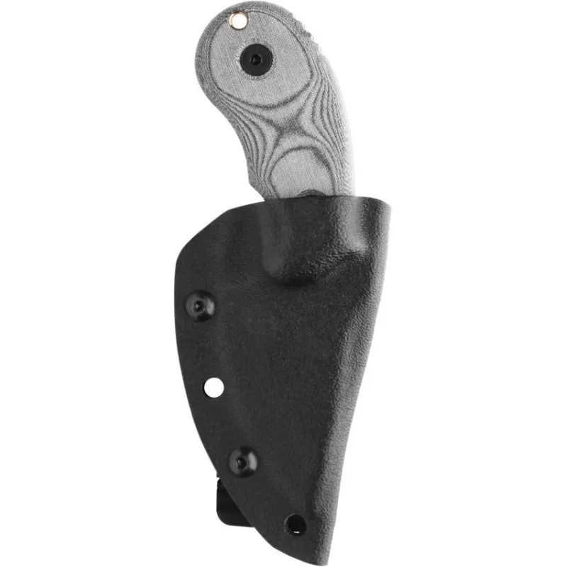 TOPS Knives Wolf Pup Fixed Blade Knife - 2.25" Black Traction Coated 1095 High Carbon Steel Blade Black Micarta Handle Cyclaire Knives and Tools