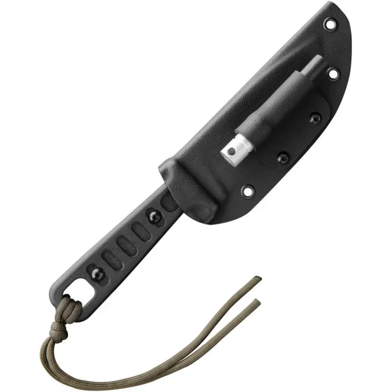 TOPS Knives Lite Trekker Fixed Blade Knife - 4.25" Black Finish 1095HC Carbon Steel Blade Black Linen Micarta Handle Cyclaire Knives and Tools