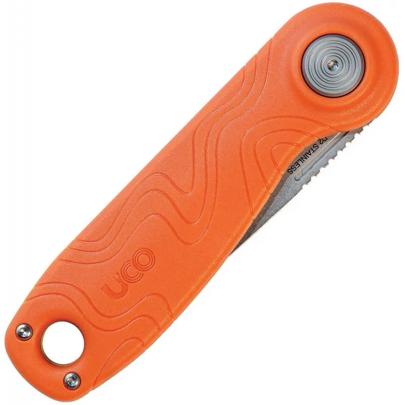 UCO Ingalls UK EDC Folding Knife - 2.6" D2 Stonewashed DP Blade Orange GRN Handle Cyclaire Knives and Tools
