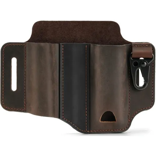 Viperade PJ29 Multi-Tool Belt Sheath for Belts Upto 1.3" Wide – Leather EDC Organiser with Multi-Pocket Design