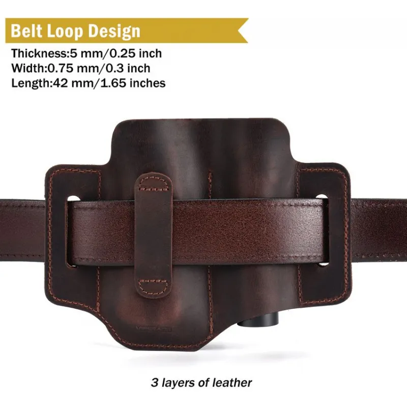 Viperade PL3 Multi-Tool Belt Sheath for Belts Upto 1.77" Wide – Leather EDC Organiser with Multi-Pocket Design Cyclaire Knives and Tools