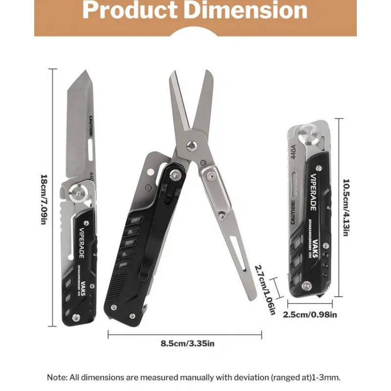 Viperade VAK5 Multi Function Knife - 12 Tools Cyclaire Knives and Tools