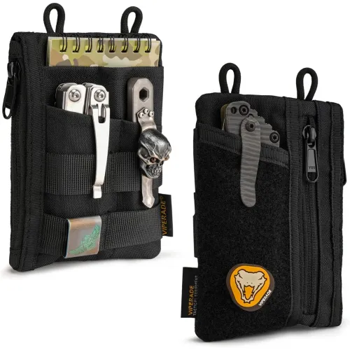 Viperade VE18 EDC Tool Pocket Organiser Black - 500D Nylon / X-Pac Options Zippered Storage Modular Carry